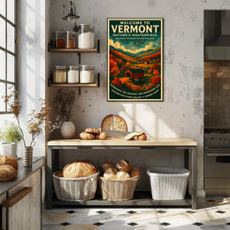 Vermont Scenic Poster Wall Art Print Vintage Travel