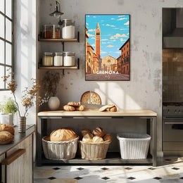 Cremona Cathedral Street Scene Poster