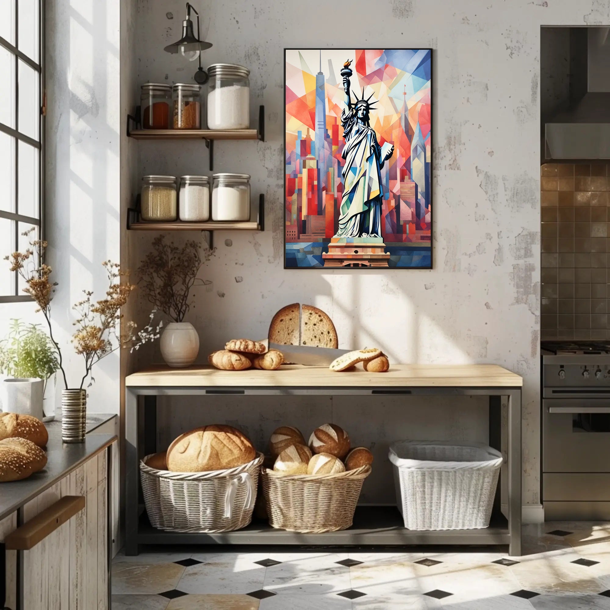 Statue Of Liberty Geometric Splendor Poster