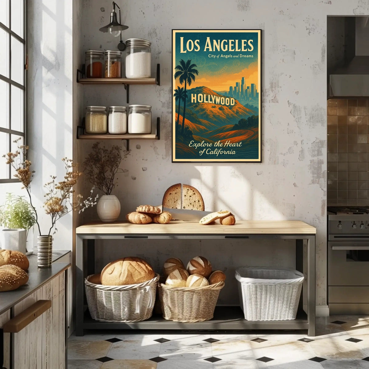 Vintage Los Angeles Travel Poster: City of Dreams