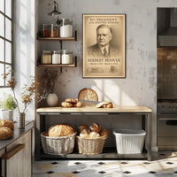 Herbert Hoover 31st President Sketch Poster Art Print for Home Decor PosterGoat