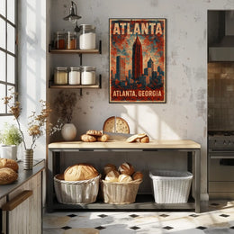 Atlanta Skyline Cityscape Wanderlust Poster