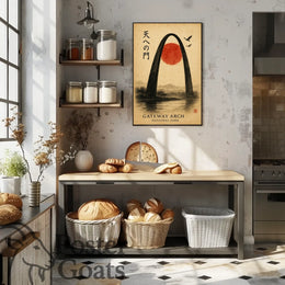 Gateway Arch Japanese Aesthetic Artistic Poster