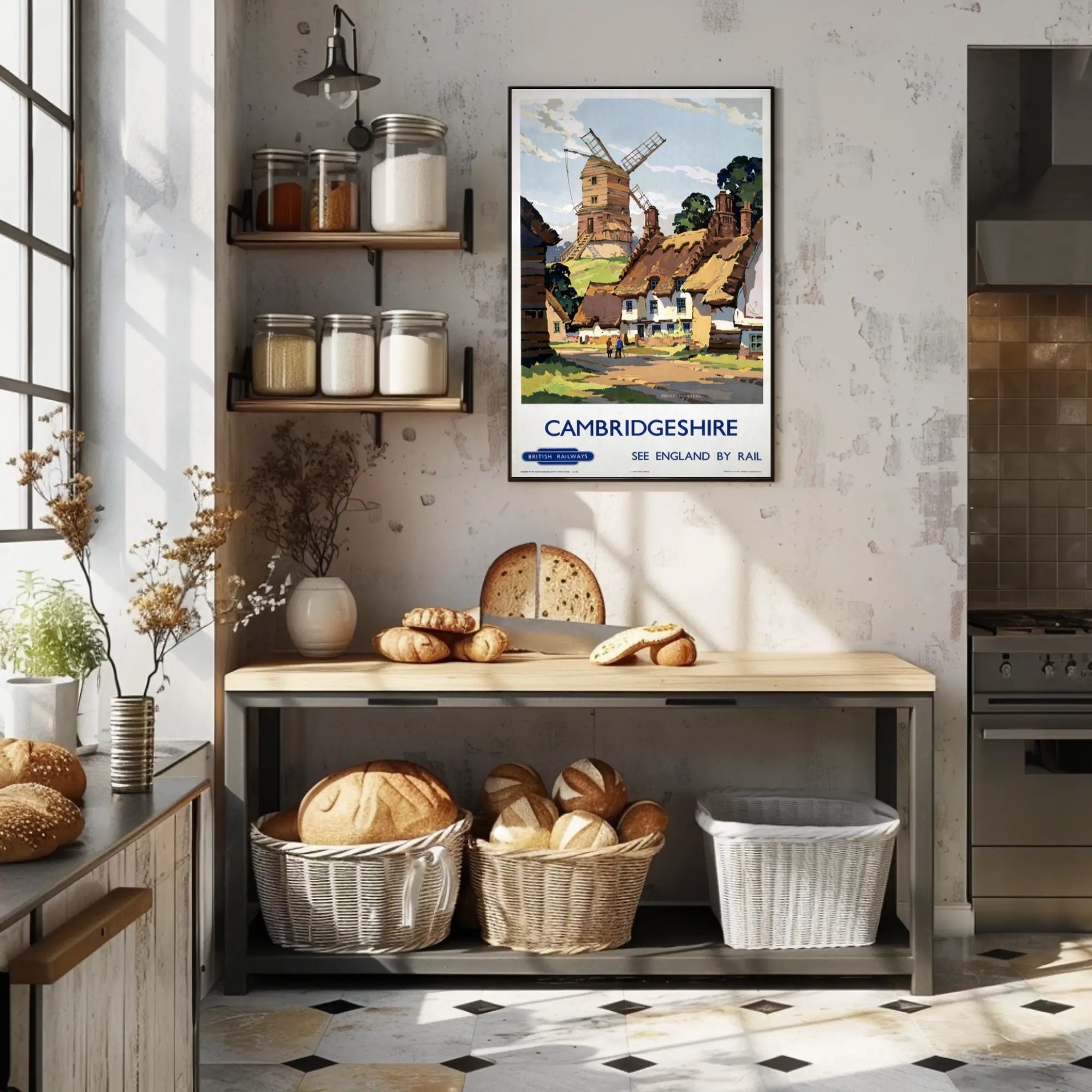 Vintage Cambridgeshire Travel Poster: See England by Rail PosterGoat
