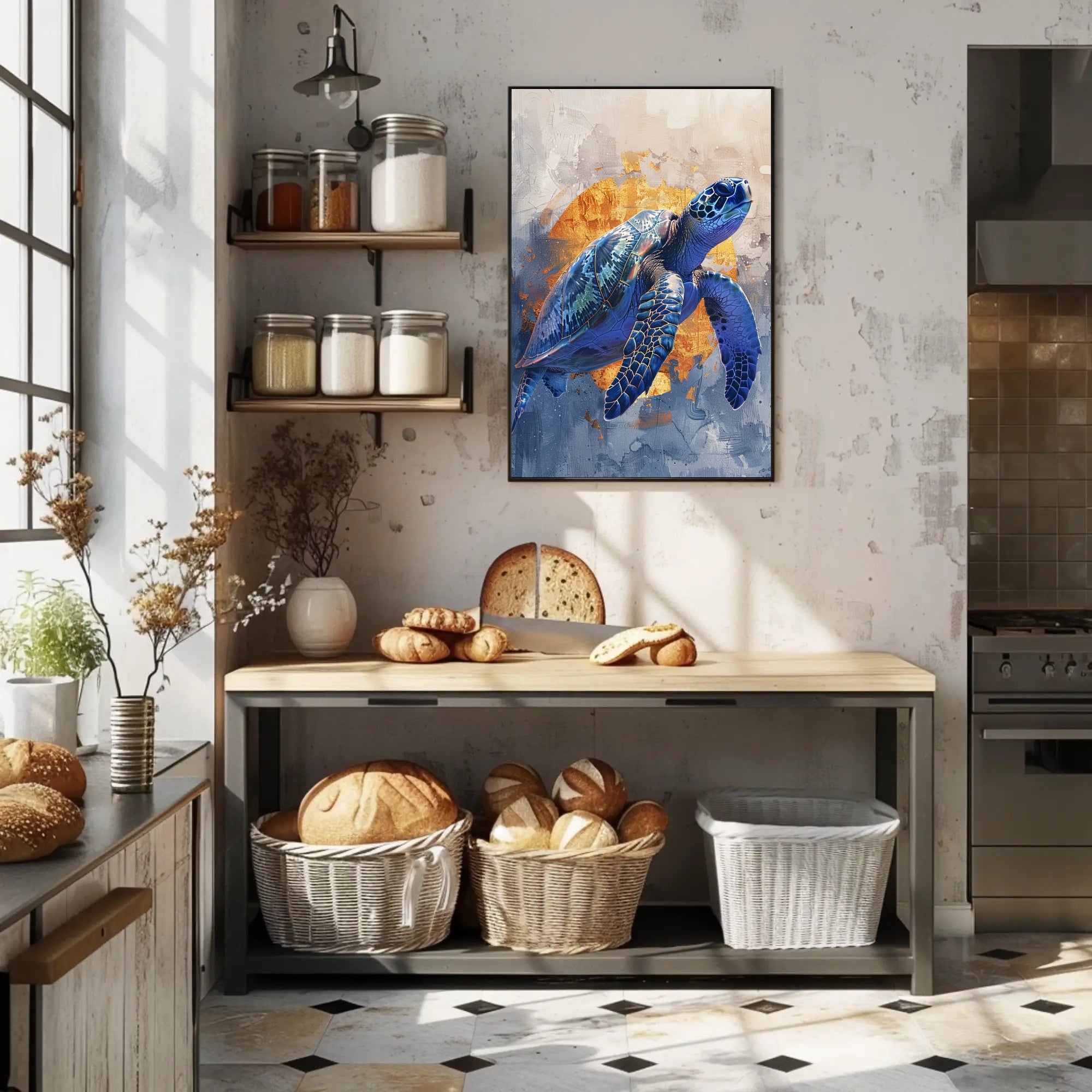 Majestic Sea Turtle Art Print Poster for Home Decor and Beach Lovers PosterGoat