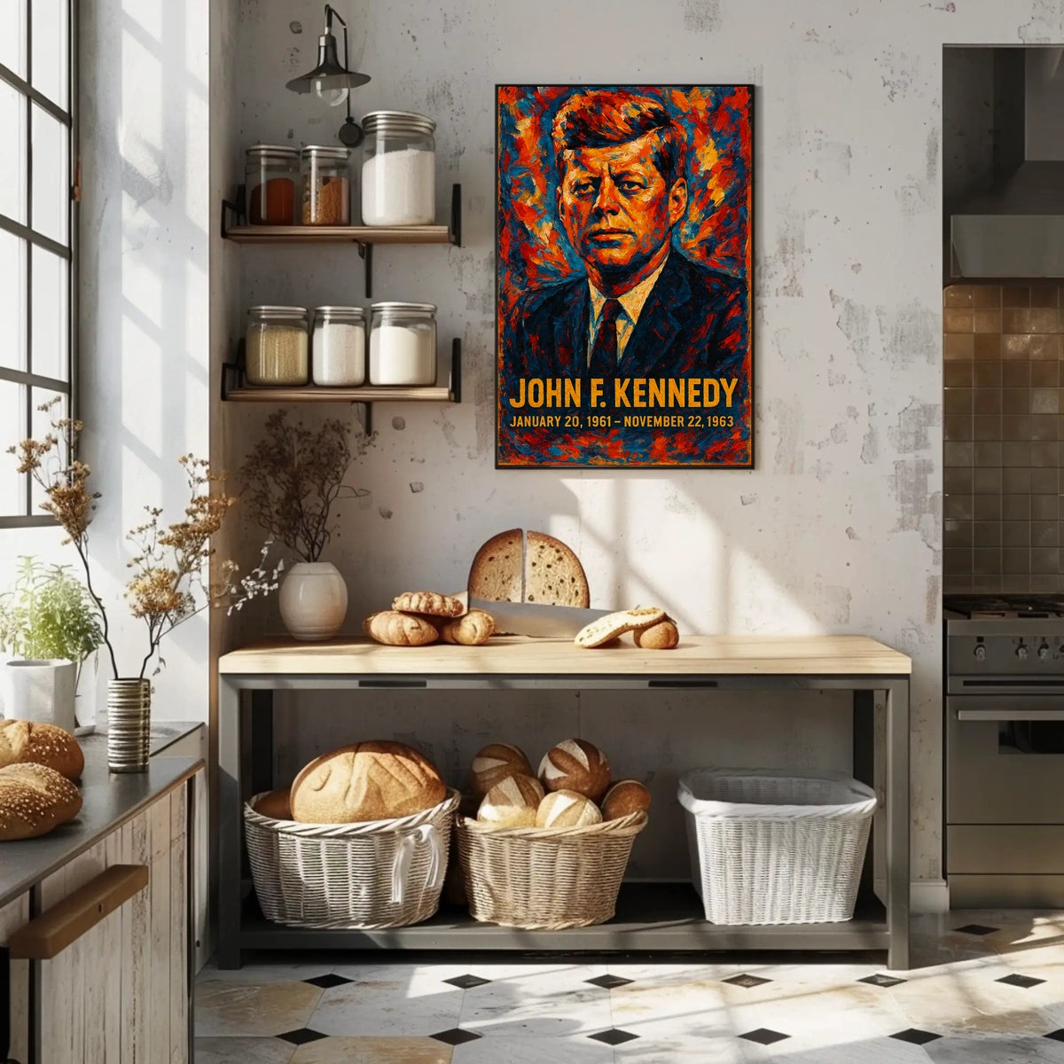 John F. Kennedy 35th President of the United States Glitch Hop Art Poster