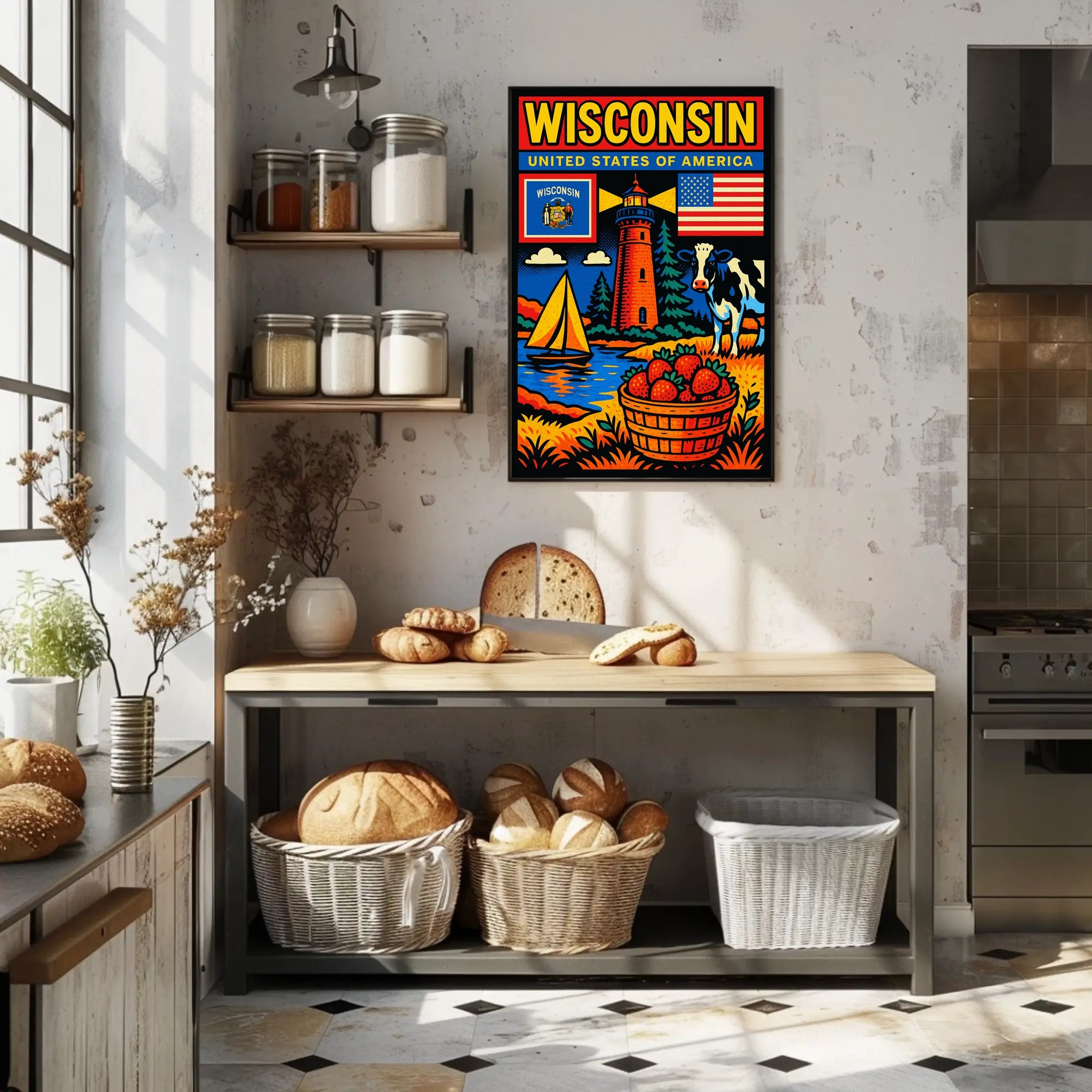 Wisconsin United States of America Poster PosterGoat