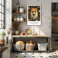 Fox in Floral Elegance: Artistic Poster