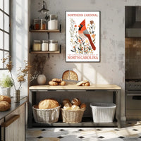 Northern Cardinal State Bird Nature Art Poster