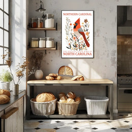 Northern Cardinal State Bird Nature Art Poster