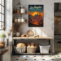 Los Angeles Dreams Illuminate Vintage Art Poster