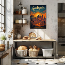 Los Angeles Dreams Illuminate Vintage Art Poster