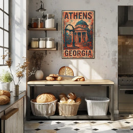 Athens Georgia Scenic Cityscape Wanderlust Inspired Historic Campus Vibrant Boutique Poster