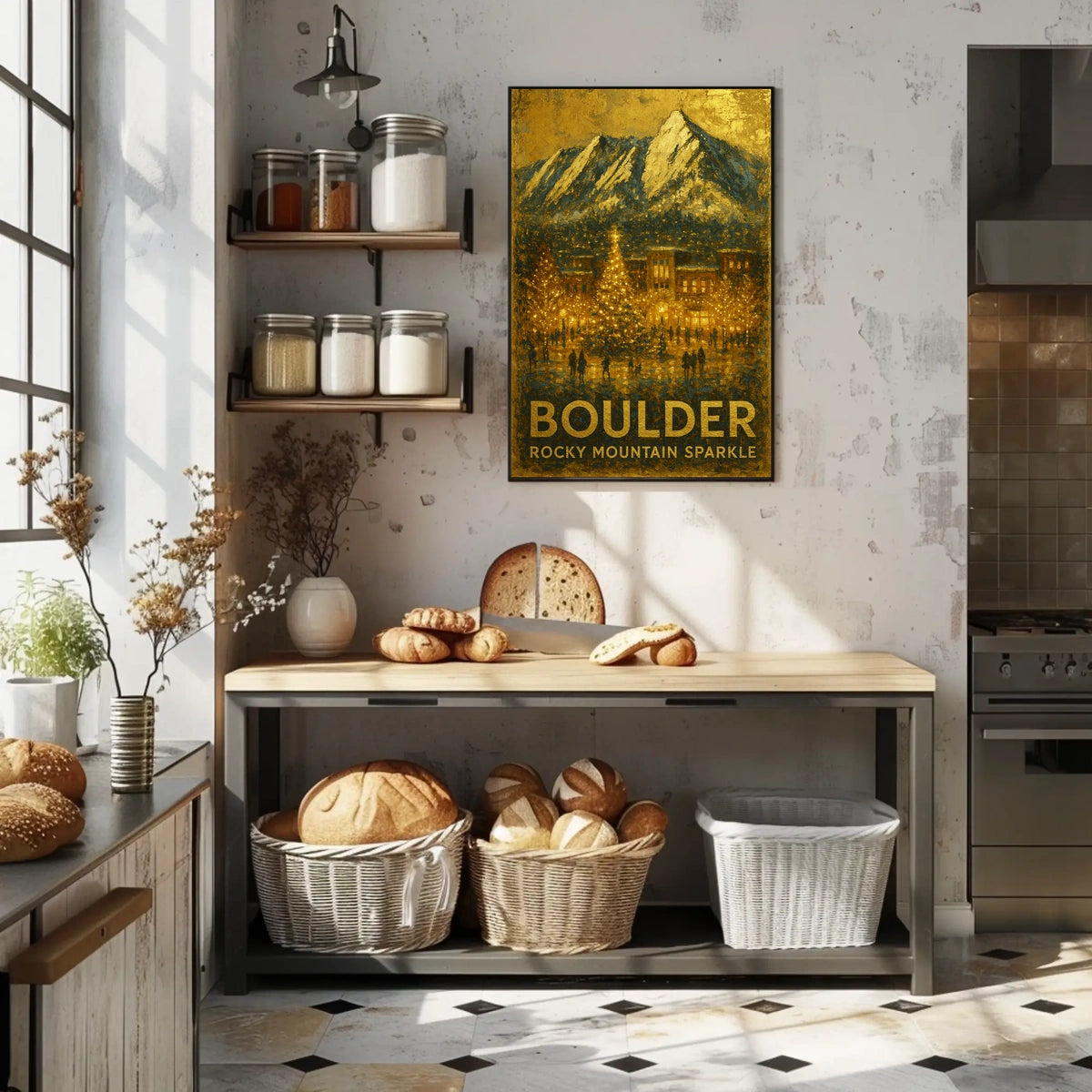 Boulder Rocky Mountain Sparkle Poster
