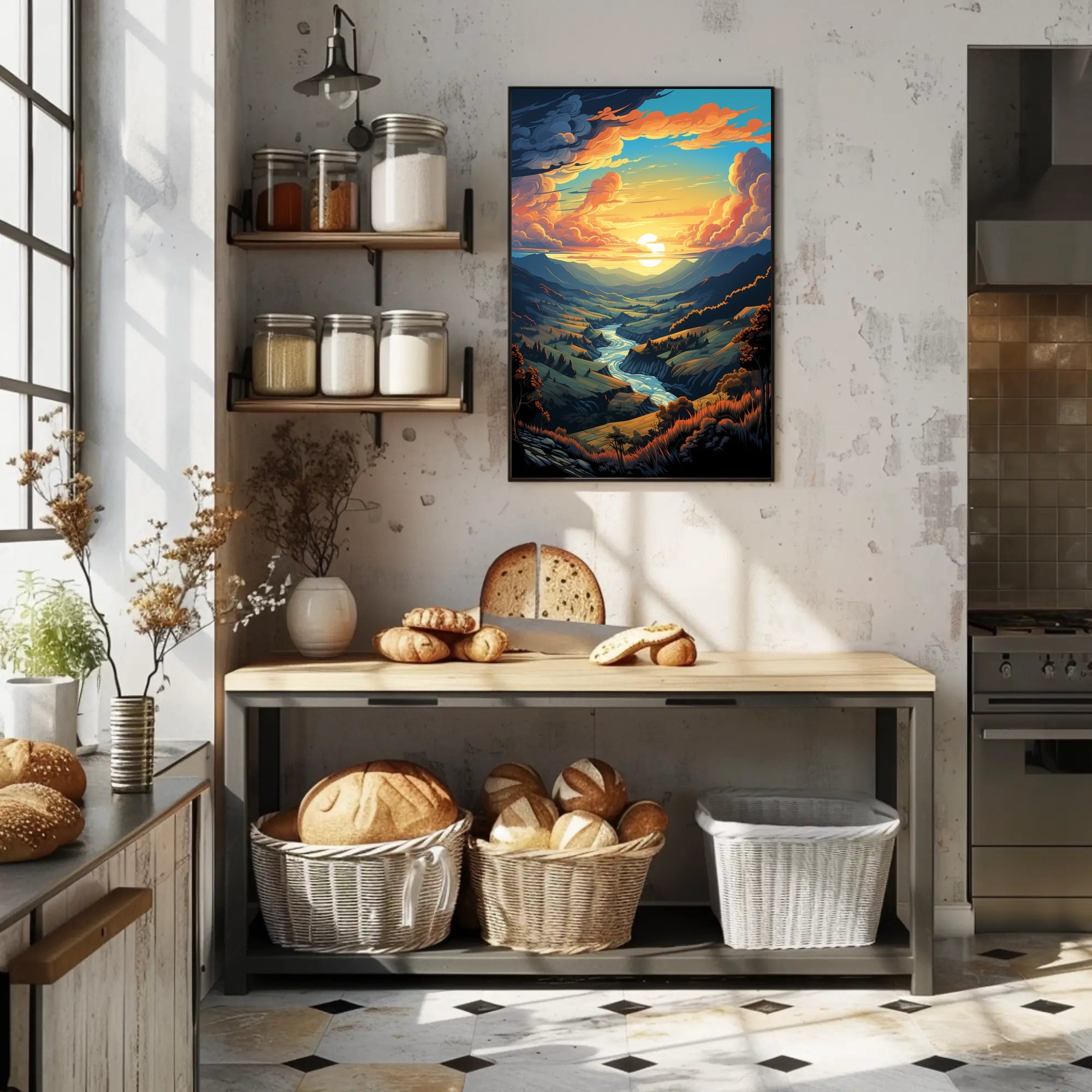 Majestic Sunset Valley Poster
