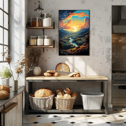 Majestic Sunset Valley Poster