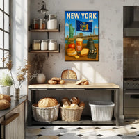 New York City Iconic Landmarks Poster Modern Wall Art