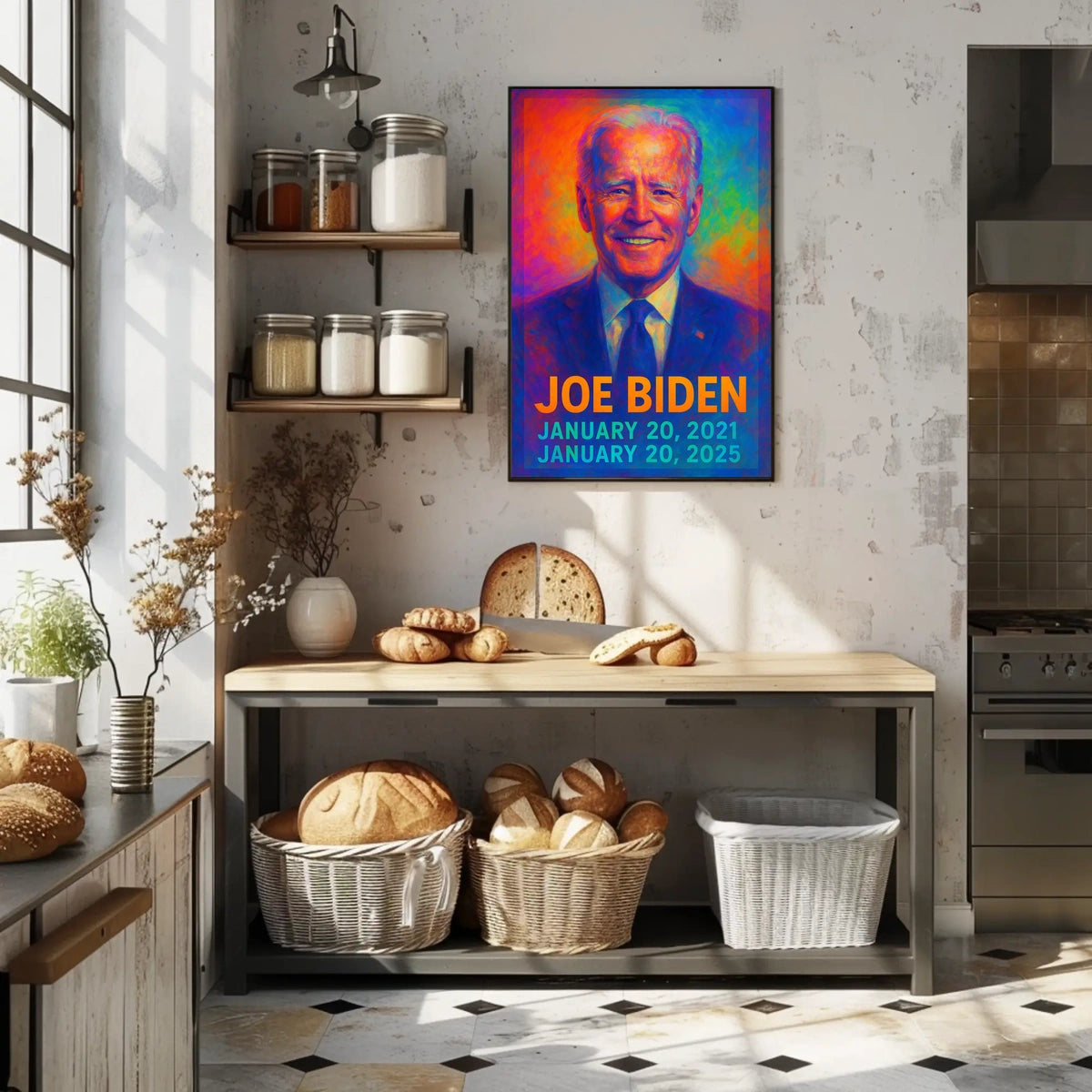 Joe Biden 46th President of the United States Neon Gradient Overlay Poster