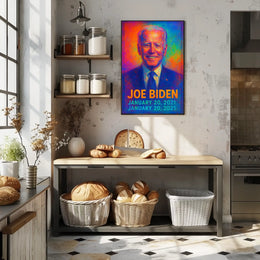 Joe Biden 46th President of the United States Neon Gradient Overlay Poster
