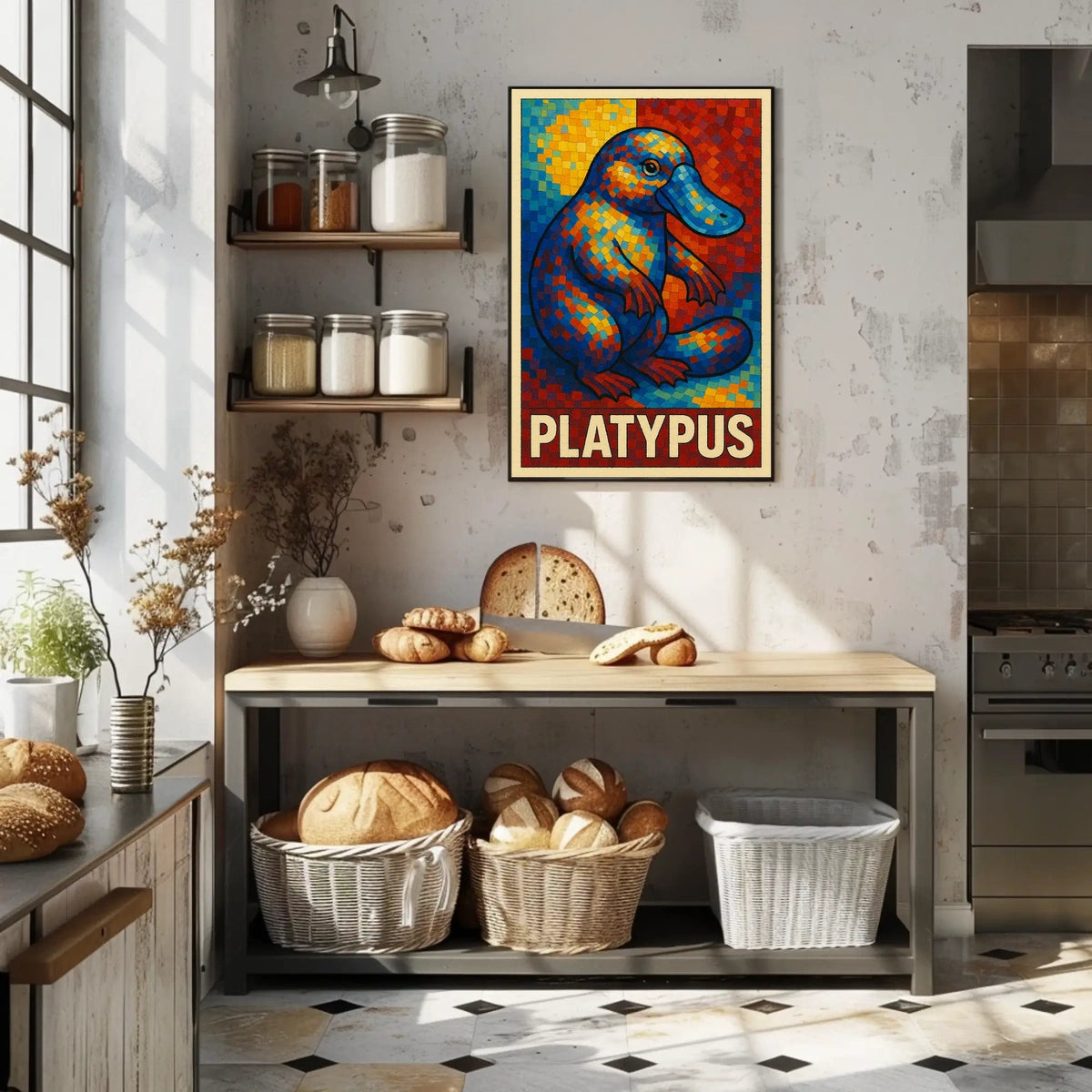 Vibrant Platypus Mosaic Poster