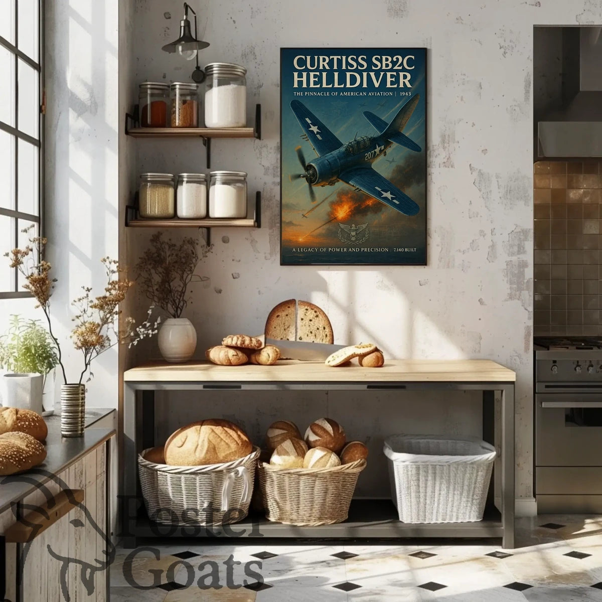 Curtiss SB2C Helldiver Vintage Warfare WWII Poster