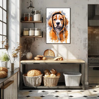 Hoodie Pup Watercolor Poster Print Wall Art