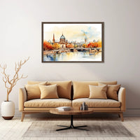 Autumn Cityscape by the River Poster