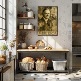 Herbert Hoover 31st President of the United States Double Exposure Poster