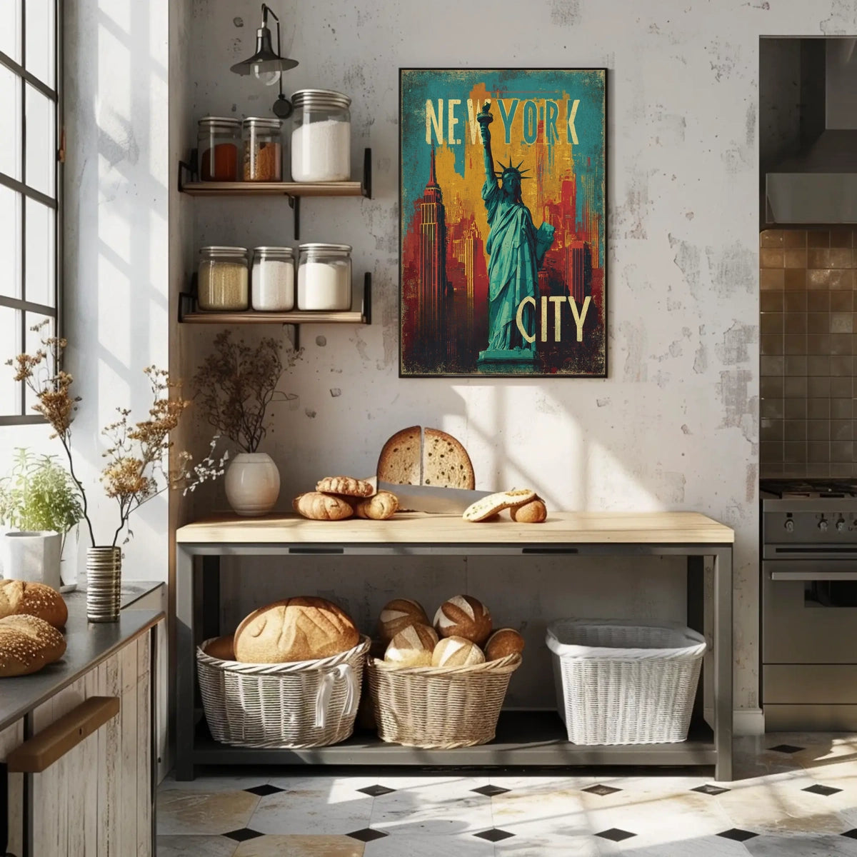 New York City Vibes Poster Modern Urban Skyline Wall Art