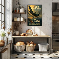 Douglas SBD Dauntless Action Scene WWII Poster