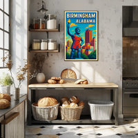 Birmingham, Alabama Vibrant Cityscape Poster