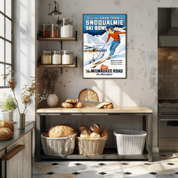Vintage Snoqualmie Ski Bowl Adventure Travel Poster PosterGoat