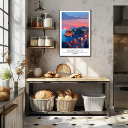 Dubrovnik Sunset Coastal Beauty Travel Poster
