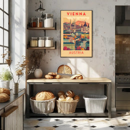 Vienna Skyline Artistic Travel Poster