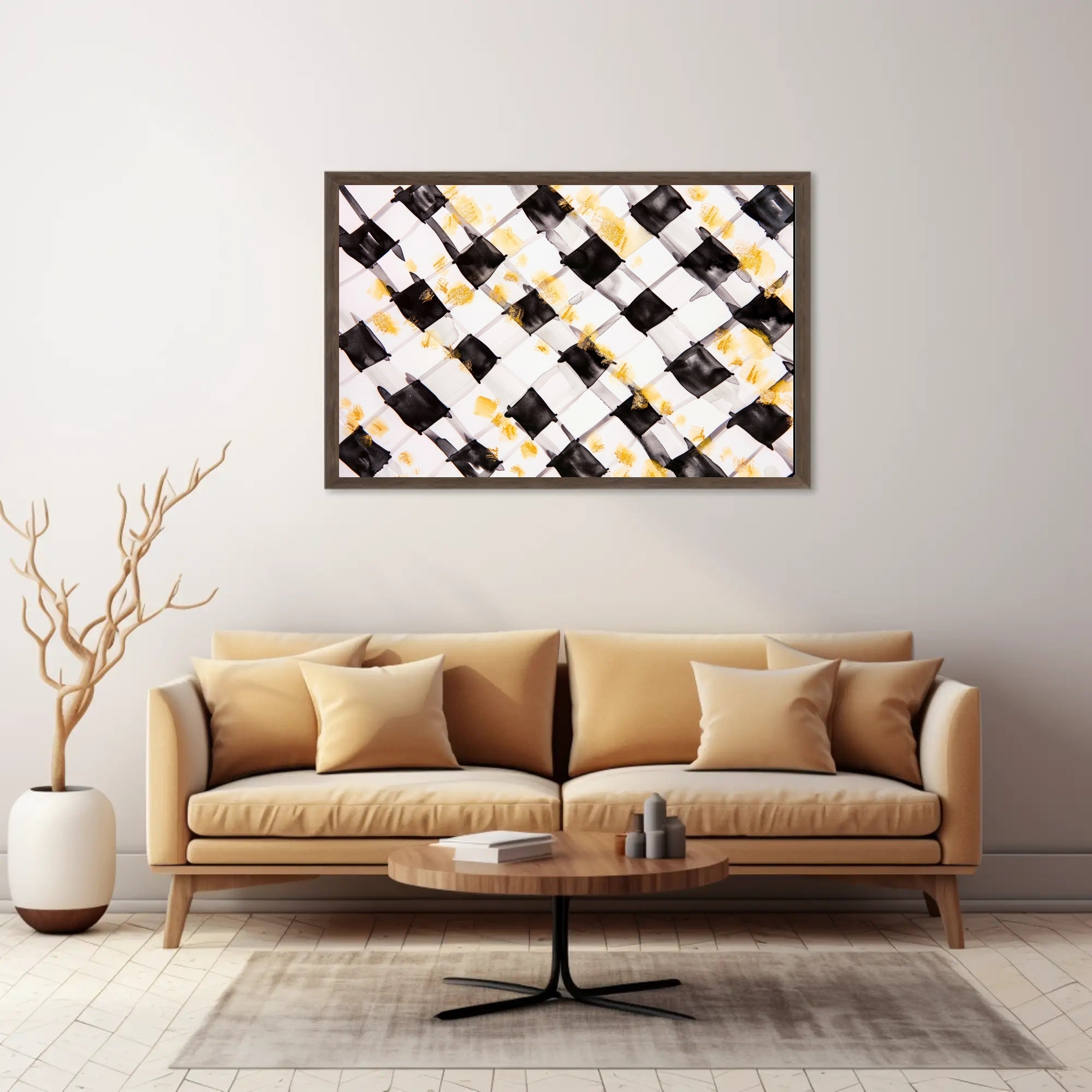 Abstract Checkered Art Poster