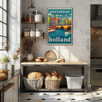 Amsterdam Holland Travel Poster