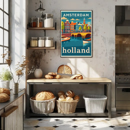 Amsterdam Holland Travel Poster
