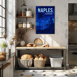 Naples Florida Poster 18x24 Wall Art Beach Sunset Scene