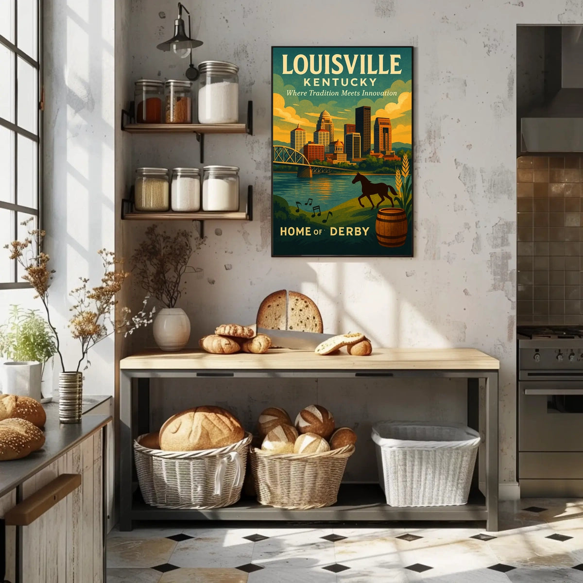 Louisville Derby Iconic Skyline Heritage Travel Souvenir Culture Wall Art Timeless Poster