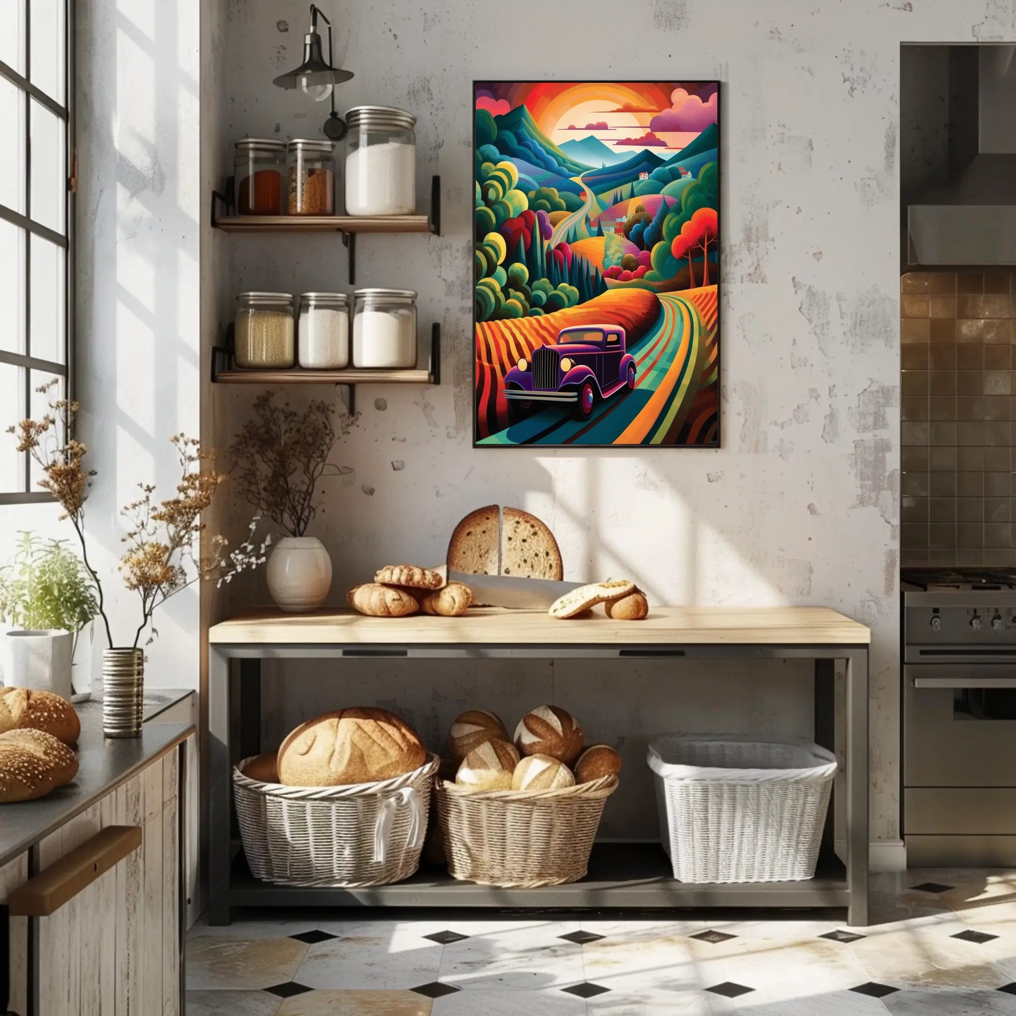 Journey Through a Vibrant Landscape Poster