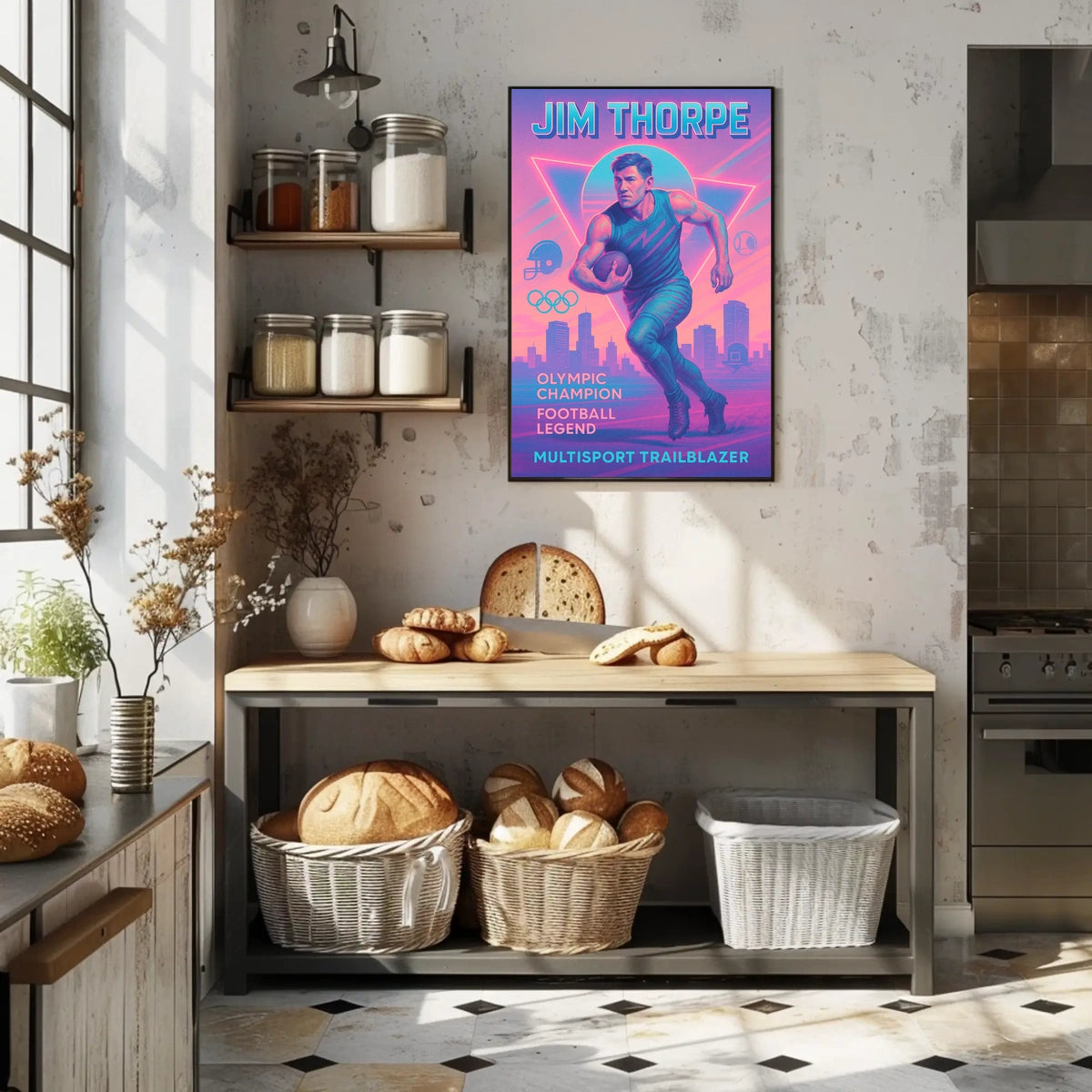 Celebrating a Multisport Trailblazer Jim Thorpe Poster