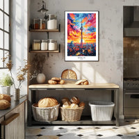 Berlin Skyline At Sunset Poster
