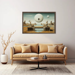 Surreal Desert Spheres Futuristic Sci-Fi Poster
