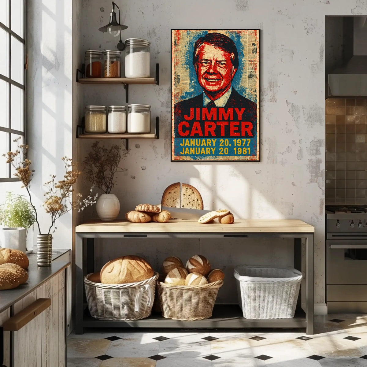 Jimmy Carter 39th President of the United States Street Art Mashup Poster
