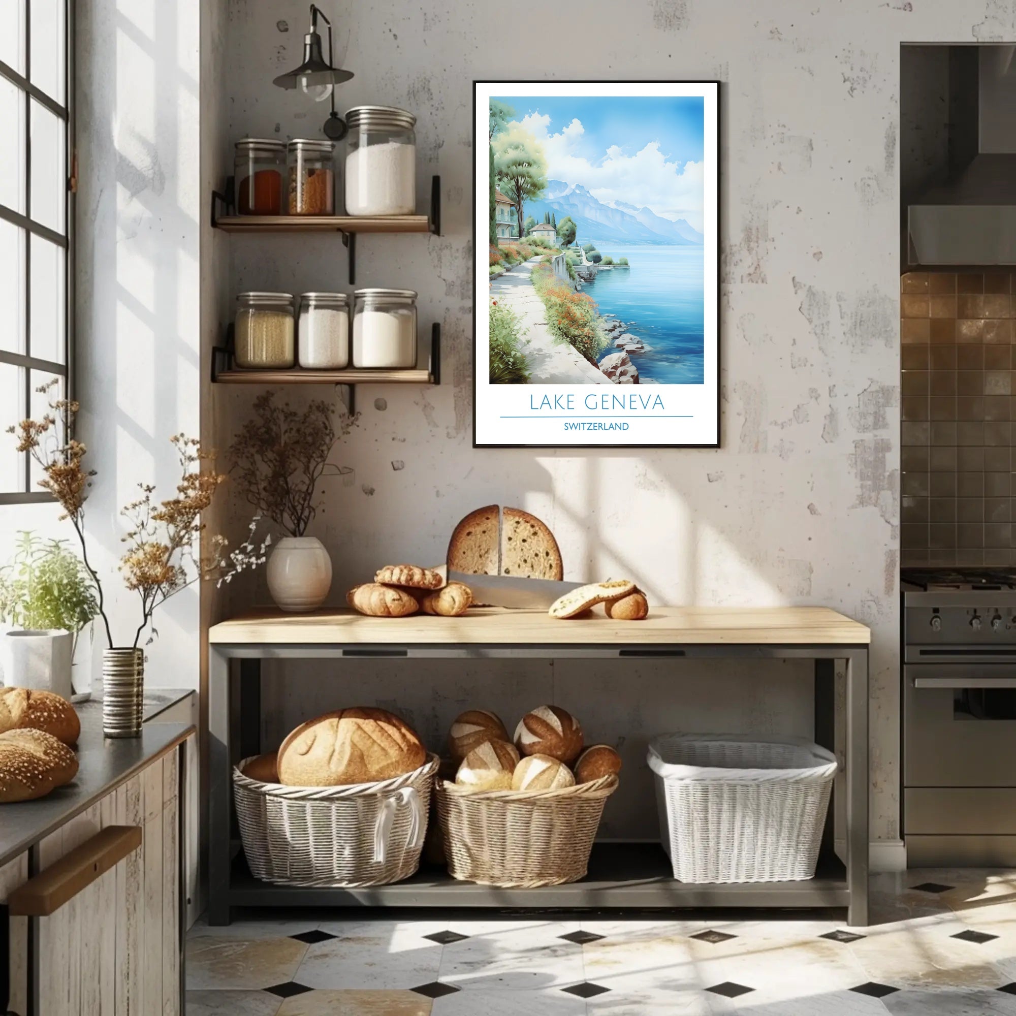 Tranquil Beauty of Lake Geneva Poster