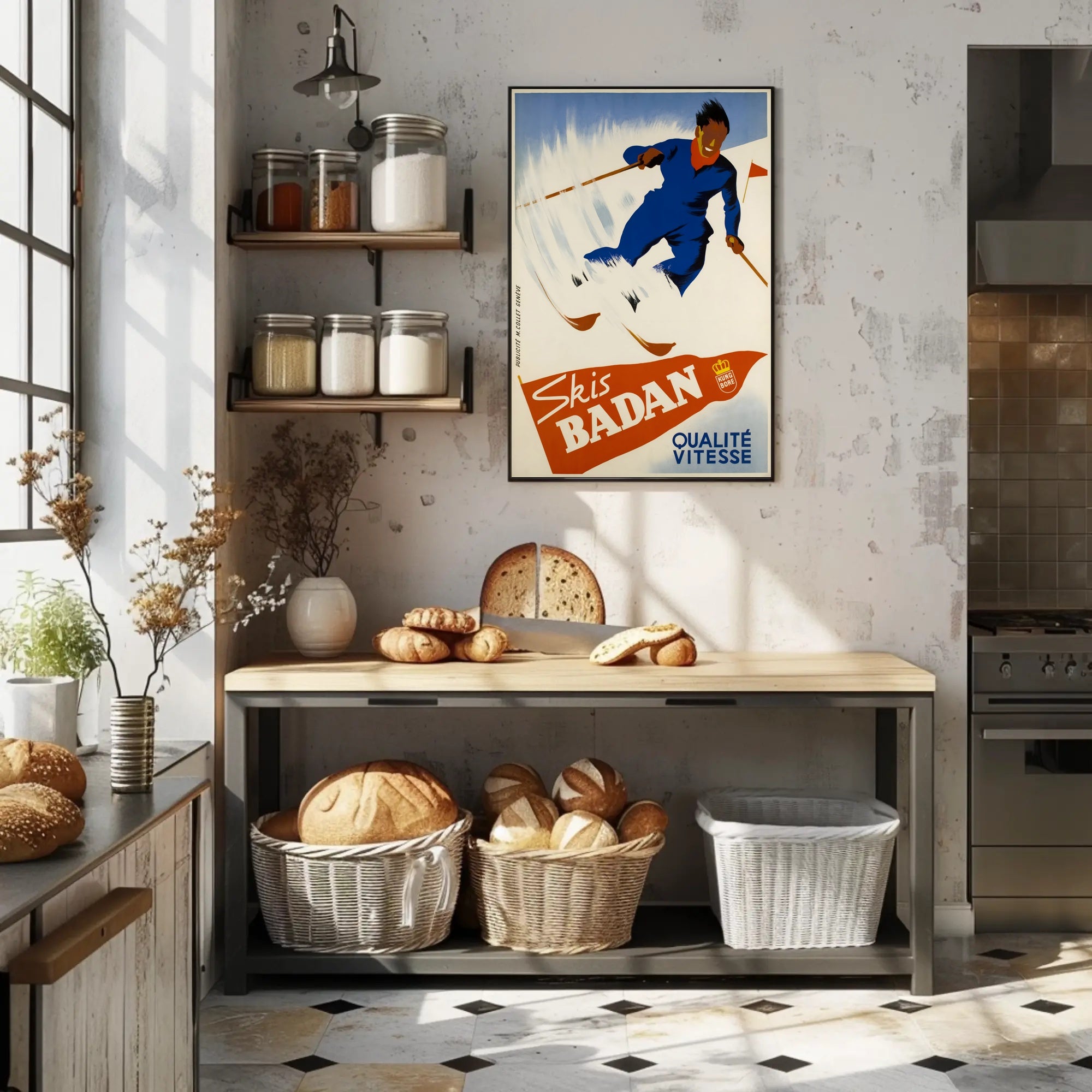 Skis Badan Advertisement Poster PosterGoat