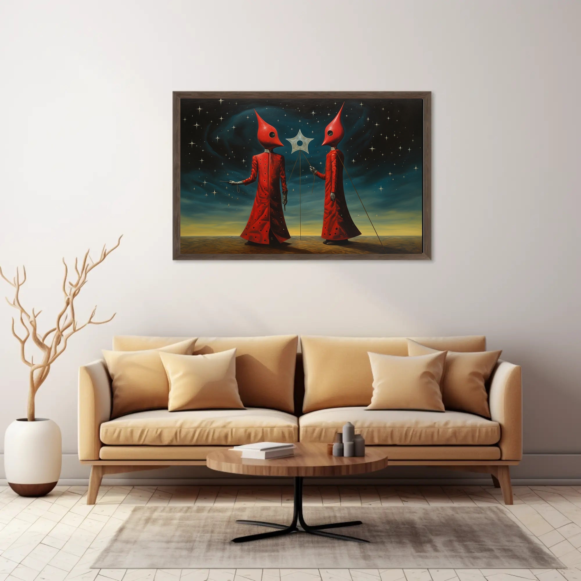 Surreal Starry Night Futuristic Sci-Fi Poster