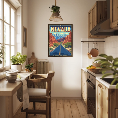 Nevada Landscape Vintage Travel Poster