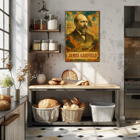 James A. Garfield 20th President of the United States Layered Digital Collage Poster