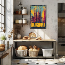 Barcelona Architectural Art Poster
